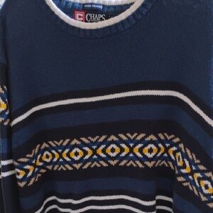 Chaps Blue Patterned Sweater